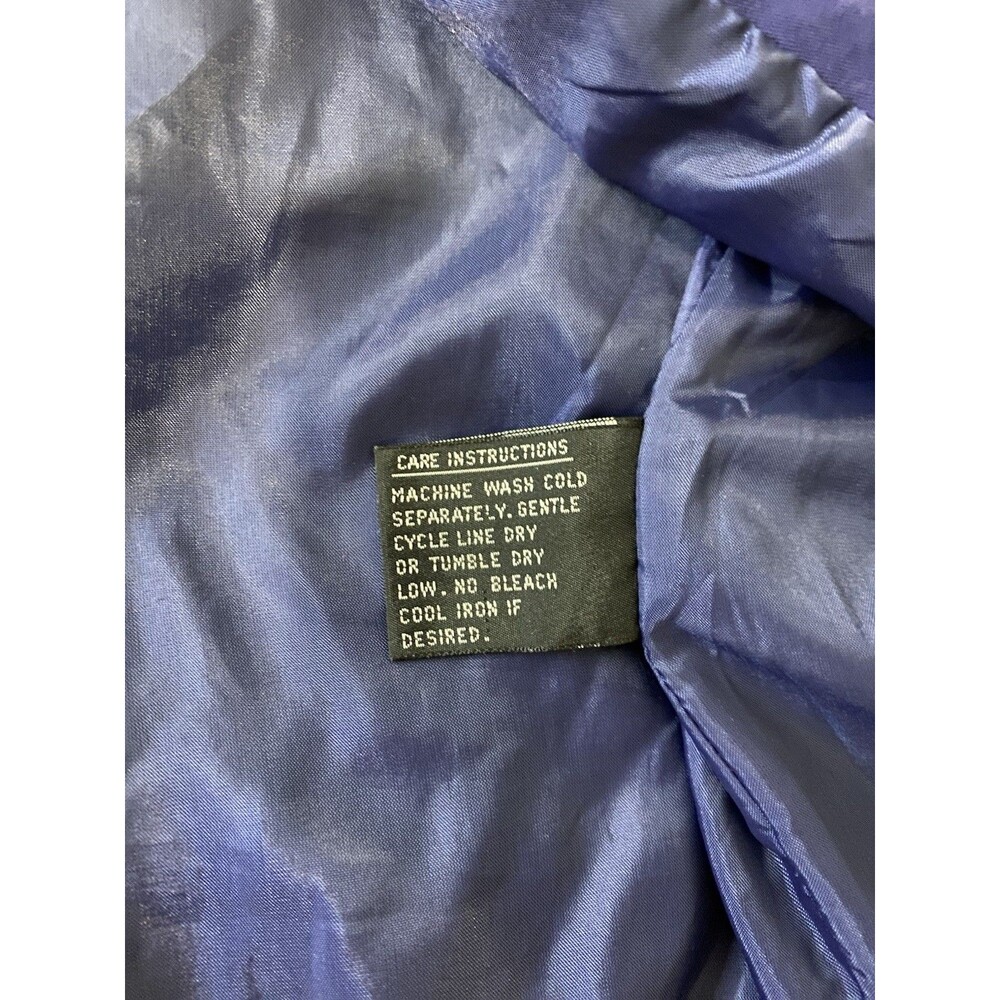 VTG 80s 90s Windbreaker Mariel Blue & Yellow Chain Baroque Bomber Jacket Women L - Picture 8 of 9